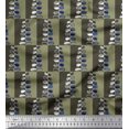 thumbnail image 1 of Soimoi polyester Crepe Fabric Check & Leaves Artistic Printed Fabric 1 Yard 42 Inch Wide, 1 of 1