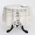 thumbnail image 1 of SARO 869.E36R 36 in. Round Handmade Crochet Cotton Lace Table Linens - Ecru, 1 of 4