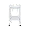 thumbnail image 4 of Linon Mia Metal and Mirrored Mid Century 2 Level Rolling Bar Cart in White, 4 of 16
