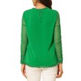thumbnail image 3 of INSPIRE CHIC Blouses Décontractées pour Femmes à Col Rond en Dentelle Florale à Manches Longues en Chiffon, 3 of 5
