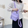 thumbnail image 4 of Women Solid Color Backpack Preppy Style School Nylon Mini Rucksack (White), 4 of 9