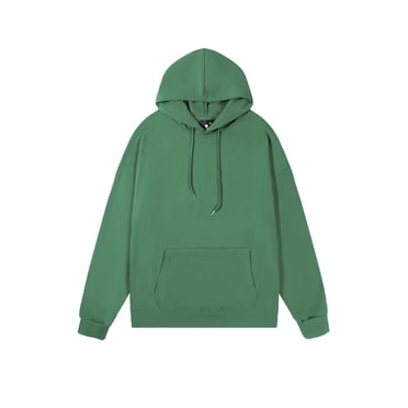 Viluyesy Mens Hoodie Plus Size Casual Solid Mens Pullover Sweatshirt Long Sleeve Drawstring Hoodies for Men Side Pocket, Green XL