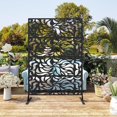 thumbnail image 3 of Bingirl |9527|Enhance Your Garden Privacy: Decorative Metal Outdoor Privacy Screen with Flower Design|, 3 of 7