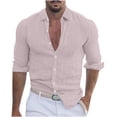thumbnail image 1 of XZNGL Chemise à Manches Longues Homme Unie Décontractée Mode Col Rabattu Bouton Chemise à Manches Longues Blouse Chemises Habillées pour Hommes Chemises à Manches Longues pour Hommes Manches Longues Homme Chemise à Manches Longues, 1 of 6