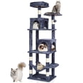 thumbnail image 1 of VEVOR Cat Tree 63" Cat Tower with 2 Cat Condos Sisal Scratching Post Light Grey, 1 of 9