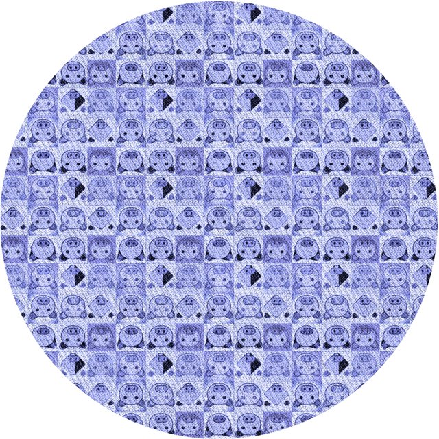 Ahgly Company Tapis de Zone Rond d'Intérieur Lavable à la Machine, Style Transitionnel, Violet Pervenche, 3 Pieds Rond
