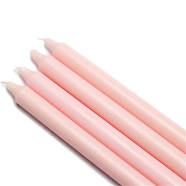 10 in. Straight Taper Candles, Light Rose - 12 Piece