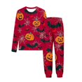 thumbnail image 2 of MKOSPLRT Pyjamas d'Halloween pour Enfants 3-15 Ans Chandails à Manches Longues Bas Resserré Pjs Joggers Mignons Imprimé Citrouille Fantômes Vêtements de Nuit Vêtements de Détente pour Fille Garçon, 2 of 5
