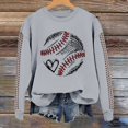 thumbnail image 1 of IMENGL Spring baseball print crew neck hooded sweatshirt long, Gray 2XL, Size M-2XL, 1 of 4