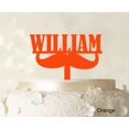 thumbnail image 1 of Custom Name Cake Topper Personalized Orange Cake Topper Color Option Available 5-7 Inches Wide, 1 of 1