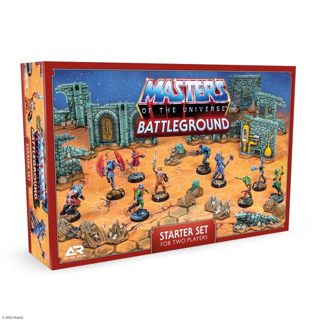 Masters of The Universe Battleground Starter Set - 2-Player Tabletop RPG Board Game - Includes 10 Miniatures of Real Motu Characters Like He-Man and Skele