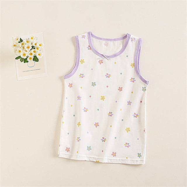 Soki Girls Layer Undershirt Summer T-shirt Base Shirt Round-Neck Camisoles Tops