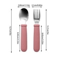 thumbnail image 2 of PEONAVET Childrens Training Fork Spoon 2 Pcs Children Safe Fork And Spoons Baby Utensils Kids Cutlery Spoon Fork With Silica Gel Grip Covered Food Grade, 2 of 5