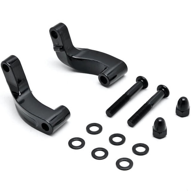 Krator Kit d'Extension d'Extension Miroir Noir Compatible avec Harley Davidson Dyna Super Glide Custom 2007-2009