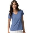 thumbnail image 3 of Hanes T-Shirt à Col en V Nano-T pour Femmes, TP, Denim Vintage, 3 of 3