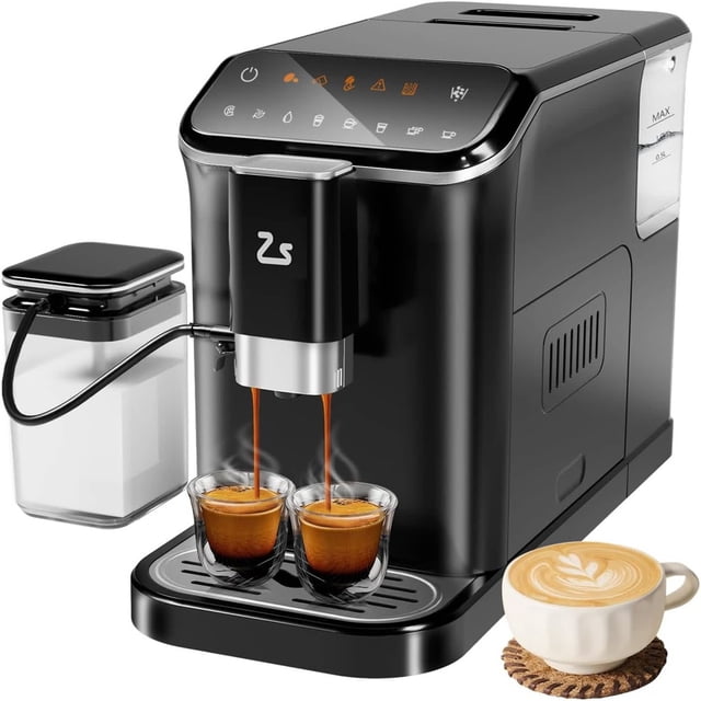 Ourlova Fully automatic espresso machine with grinder milk frother and automatic cleaning function with hot water function