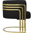 thumbnail image 4 of Meridian Furniture Fauteuil d'Appoint Rembourré en Velours Noir Rayons, 4 of 10