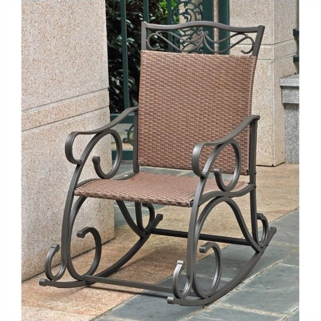International Caravan Fauteuil Berçant de Patio en Résine Valencia, Brun Antique