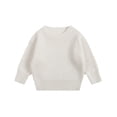 thumbnail image 4 of MIASHUI Chandails pour Garçons et Filles, Col Rond, Manches Longues, Chandail-Over, Couleur Unie, Tricoté, Blanc, 5-6 Ans, 4 of 4