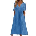 thumbnail image 3 of Yuyuzo Robe Longue Maxi Bohème pour Femmes, Robes Boho Tendance, Découpes, Col en V, Robe d'Été de Plage avec Poches, 3 of 7