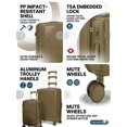 thumbnail image 4 of TRAVLR Express 3 Piece Luggage Set  Front Opening 20" Carry On – Hardside Spinner Suitcase Set, Expandable 24" & 28" Checked Luggage, Recessed TSA Lock, Mute 360 Wheels, Anti-Blast Zippers-Brown, 4 of 6