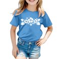 thumbnail image 1 of PMVFHDE Hauts à Manches Courtes pour Fille T-Shirts Graphiques pour Fille T-Shirts Amples d'Été pour Fille T-Shirts Originaux Garçon et Fille Imprimé Col Rond Manches Courtes T-Shirt Bleu Ciel, 8-9 Ans, 1 of 3