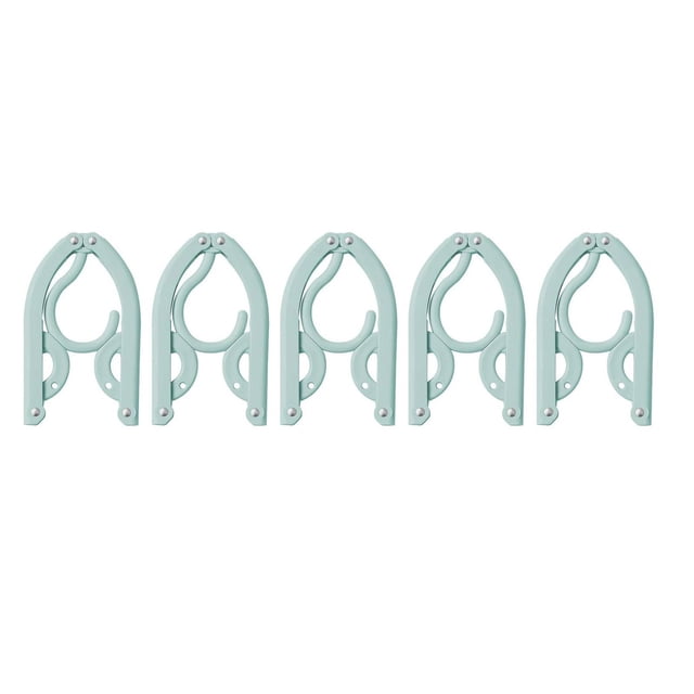 Clearance! 5Pcs Travel Foldable Hangers Update Portable Plastic Hanger Travel Accessories Must Haves Clothes Drying Rack Folding Hanger for Traveling Camping Flying Rv Cruise Suitcase One Size Blue