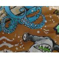 thumbnail image 5 of oneOone Georgette Viscose Dark Mustard Fabric Ocean Life Craft Projects Decor Fabric Printed By The Yard 42 Inch Wide, 5 of 5