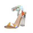 thumbnail image 2 of LSLJS Women's High Heel Shoes Pumps Buckle Strap Casual Pointed Toe Sandals Transparent Crystal Slippers, 2 of 4