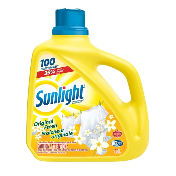 Sunlight Détergent à Lessive Liquide Concentré, Fraîcheur Originale, 4.0 Litres, 100 Brassées