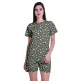 thumbnail image 1 of Moomaya T-Shirts à Manches Courtes pour Femmes en Coton Doux à Col Rond Ensemble de Nuit, 1 of 6