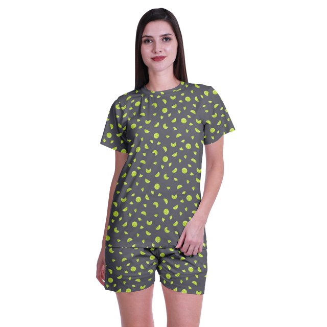 Moomaya T-Shirts à Manches Courtes pour Femmes en Coton Doux à Col Rond Ensemble de Nuit