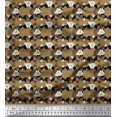 thumbnail image 1 of Soimoi Brown Cotton Duck Fabric Circle & Triangle Geometric Decor Fabric Printed Yard 42 Inch Wide, 1 of 3