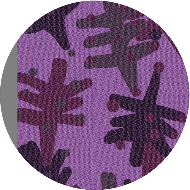 Ahgly Tapis d'Intérieur Lavable en Machine Carré Transitionnel Prune Velours Violet, 3 Pieds Carré