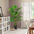 thumbnail image 4 of Gymax 2-Pack 5 ft Artificial Tree Potted Fake Faux Monstera Deliciosa Plant Home Office, 4 of 10