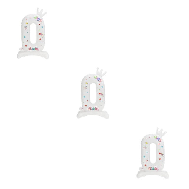 Maytalsory Add Touch Of Elegance With White Standing Digital Balloons - For Birthday Decor Can Be Used Repeatedly For Easy Number 0 3Set