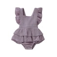 thumbnail image 1 of Newborn Baby Girls Romper Ruffle Jumpsuit Bodysuit One-Piece Cotton Linen Outfits Clothes, 1 of 9