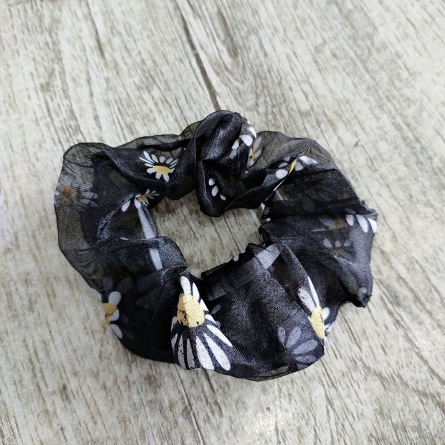 Elastic Hair Scrunchies Hair Elastic Scrunchy Large Intestine Hair Rope Hair Scrunchies Elastic Soft Gauze Daisy Pattern Large Intestine Hair Bands Hair Accessories
