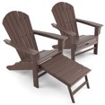 thumbnail image 2 of Costway 2 PCS Outdoor Patio HDPE Adirondack Chair Beach Seat Retractable Ottoman Coffee, 2 of 9