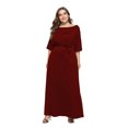 thumbnail image 1 of U.Vomade Robe d'Été pour Femme Grande Taille, Couleur Unie, Manches Courtes, Col Rond, Robe Décontractée, 1 of 7
