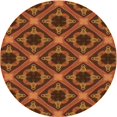 thumbnail image 1 of Ahgly Tapis Rond Lavable en Machine Intérieur Transitionnel Orange, 7 Pieds Rond, 1 of 7