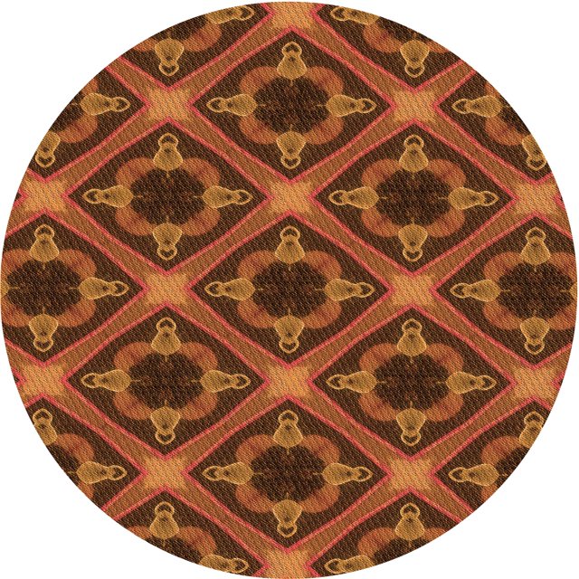 Ahgly Tapis Rond Lavable en Machine Intérieur Transitionnel Orange, 5 Pieds Rond
