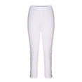 thumbnail image 4 of lcziwo Women's Plus Size High Waist Drawstring Capri Pants with Pockets, White, 4 of 6