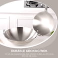 thumbnail image 4 of Wok à Double Poignée, Wok en Acier Inoxydable Poli, Wok à Fond Rond avec 2 Poignées en Boucle, Wok à Fond Rond en Acier Inoxydable pour Cuisine Maison Restaurant, 11,0 Pouces (Gris), 4 of 9