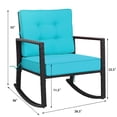 thumbnail image 2 of Patiojoy Outdoor Wicker Rocking Chair Glider Rattan Rocker Recliner with Turquoise Cushion, 2 of 7