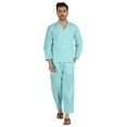 thumbnail image 1 of Inkmeso Ensemble de Pyjama Classique Uni en Coton, Pyjama Boutonné pour Hommes, 2 Pcs, Tenue de Nuit, 1 of 7