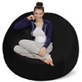 thumbnail image 2 of Sofa Sack - Plush Ultra Soft Bean Bags Chairs for Kids, Teens, Adults - Memory Foam Beanless Bag Chair with Microsuede Cover - Foam Filled Furniture for Dorm Room - Black 5', 2 of 10