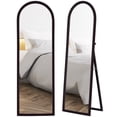 thumbnail image 1 of HOMCOM 64" x 21" Full Length Mirror, Arched Full Body Mirror, Brown, 1 of 10