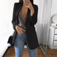 thumbnail image 2 of Blazer Ouvert pour Femmes à Manches Longues, Uni, Coupe Ajustée, Travail Bureau, Cardigan Veste S-TTG, 2 of 6