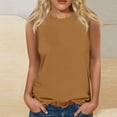 thumbnail image 2 of Yuyuzo Camisoles Sans Manches pour Femmes Débardeurs à Col Rond T-Shirts d'Été de Couleur Unie T-Shirts Amples Basiques, 2 of 4